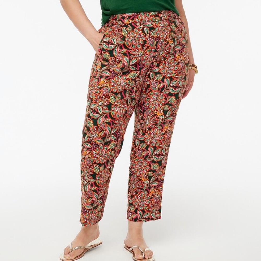 J. Crew Multicolor Floral Print Trousers